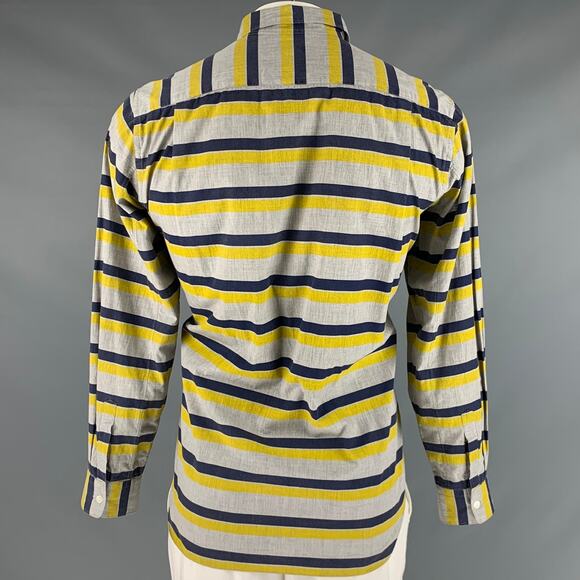 COMME des GARCONS HOMME PLUS Size L Grey Multi-Color Stripe Long Sleeve Shirt - Picture 4 of 8
